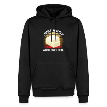 Amateurs de feta au fromage - Sweat à capuche Premium bio Homme - noir - Devant - Nico (187cm)