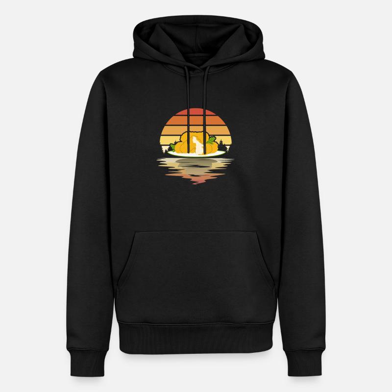 Retro-Mozzarella - Männer Premium Bio Hoodie - Schwarz