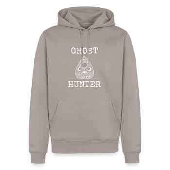 Ghost Hunting Ghost Hunter - Men’s Premium Organic Hoodie - taupe - Front - Nico (187cm)