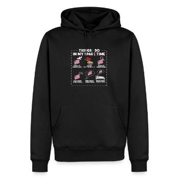 Pennsylvanie - Sweat à capuche Premium bio Homme - noir - Devant - Nico (187cm)