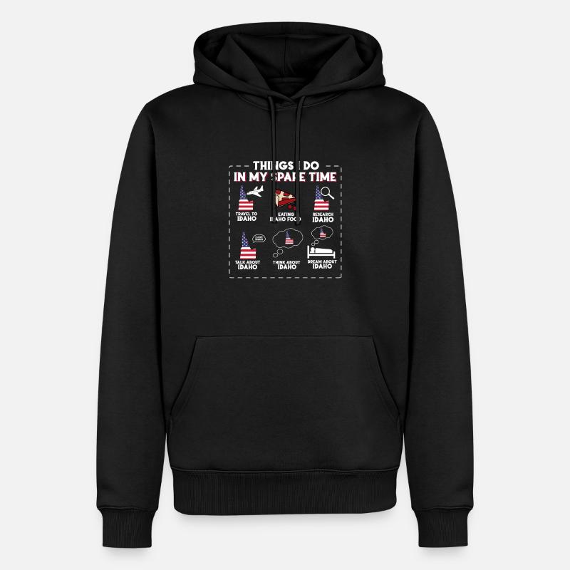 Idaho - Männer Premium Bio Hoodie - Schwarz