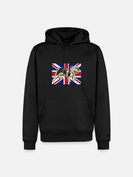 English Bulldog Union Jack Flag - Men’s Premium Organic Hoodie - black