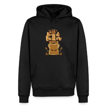 La vie avec du beurre de cacahuète - Sweat à capuche Premium bio Homme - noir - Devant - Nico (187cm)