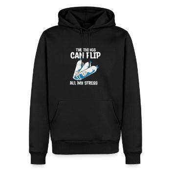 Bouteille d’eau Retournant la bouteille - Sweat à capuche Premium bio Homme - noir - Devant - Nico (187cm)