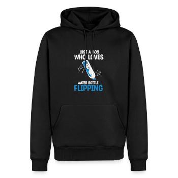 Water Bottle Flipping Flaschendrehen - Männer Premium Bio Hoodie - Schwarz - Vorne - Nico (187cm)