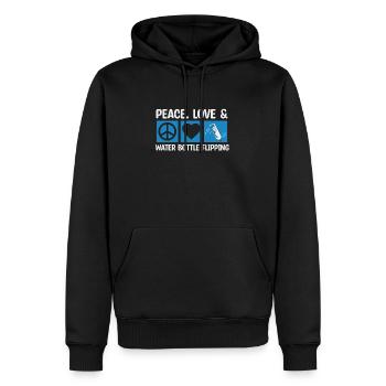 Water Bottle Flipping Flaschendrehen - Männer Premium Bio Hoodie - Schwarz - Vorne - Nico (187cm)
