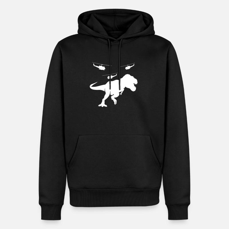 Hélicoptère T-Rex - Sweat à capuche Premium bio Homme - noir