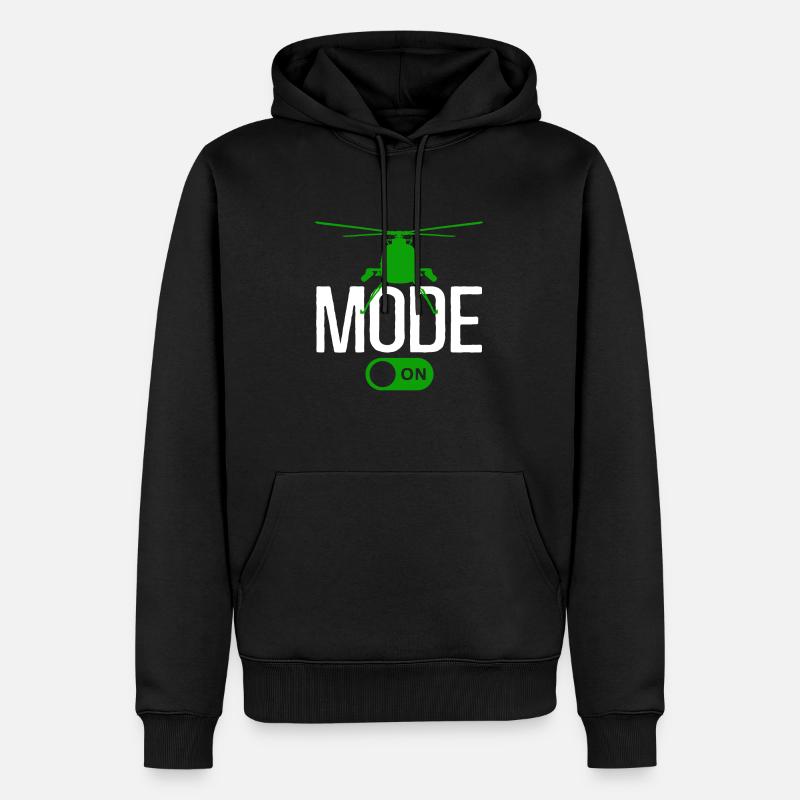 Mode hélicoptère activé - Sweat à capuche Premium bio Homme - noir