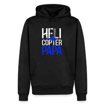 Hélicoptère Papa - Sweat à capuche Premium bio Homme - noir - Devant - Nico (187cm)