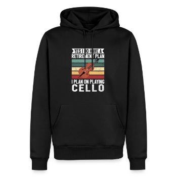 Violoncelle Drôle Cadeau Alto - Sweat à capuche Premium bio Homme - noir - Devant - Nico (187cm)
