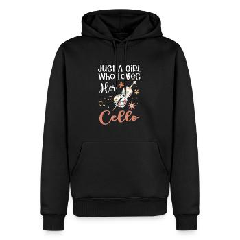Violoncelle Drôle Cadeau Alto - Sweat à capuche Premium bio Homme - noir - Devant - Nico (187cm)