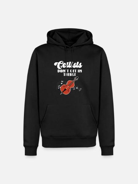 Cello Funny Gift Viola - Men’s Premium Organic Hoodie - black