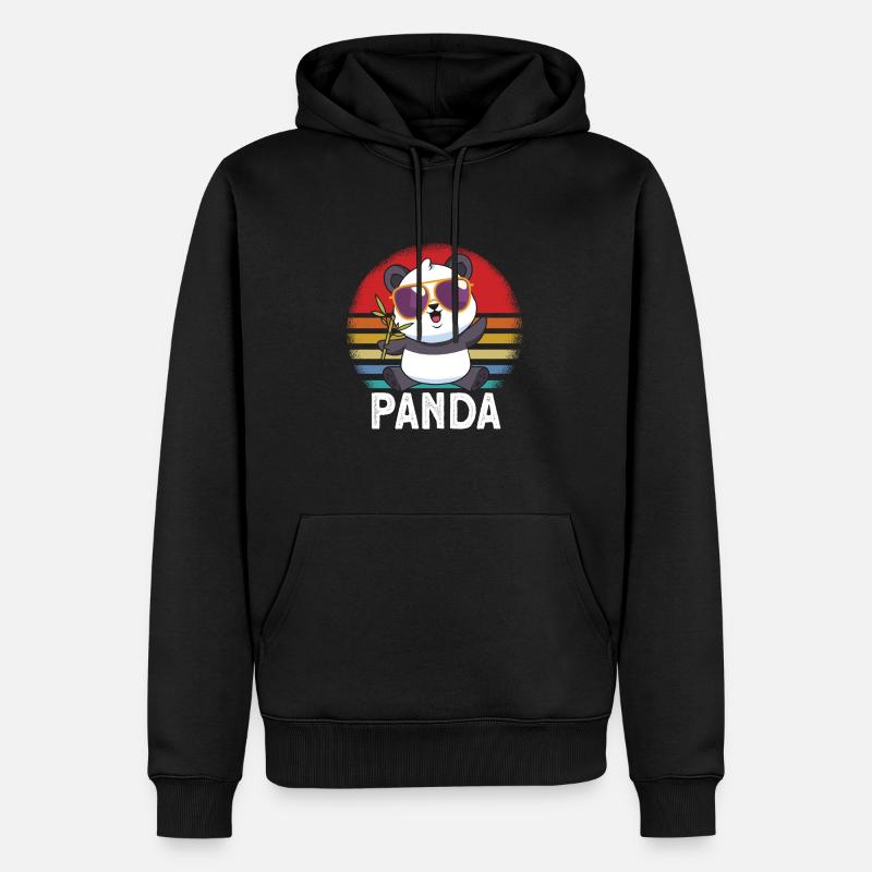 Lunettes de soleil Panda - Sweat à capuche Premium bio Homme - noir