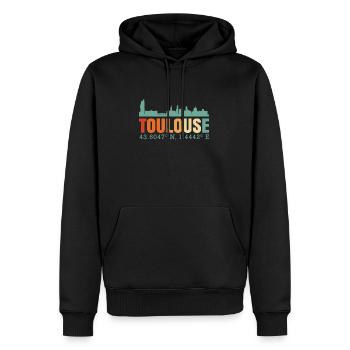 Toulouse France Skyline - Sweat à capuche Premium bio Homme - noir - Devant - Nico (187cm)