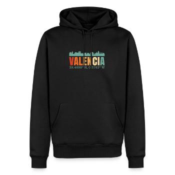 Valencia Spanien Skyline - Männer Premium Bio Hoodie - Schwarz - Vorne - Nico (187cm)