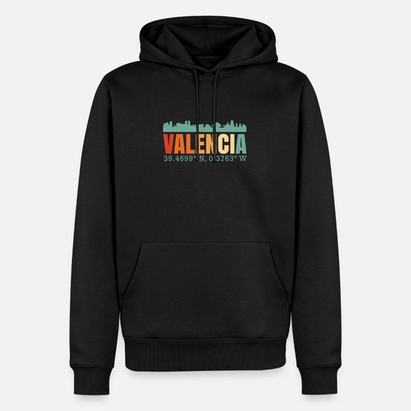 Valence Espagne Skyline - Sweat à capuche Premium bio Homme - noir