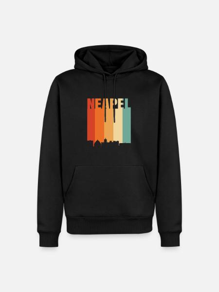 Naples Italy Skyline - Men’s Premium Organic Hoodie - black