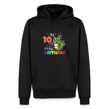 Chenille - Sweat à capuche Premium bio Homme - noir - Devant - Nico (187cm)