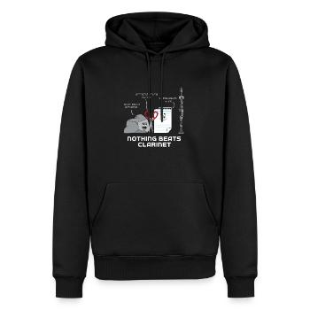 Clarinet - Men’s Premium Organic Hoodie - black - Front - Nico (187cm)