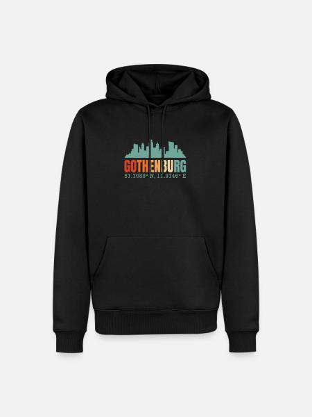 Gothenburg Sweden Skyline - Men’s Premium Organic Hoodie - black