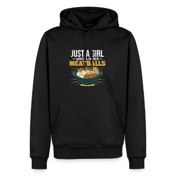 Boulettes de viande Boulettes de viande Cadeau - Sweat à capuche Premium bio Homme - noir - Devant - Nico (187cm)