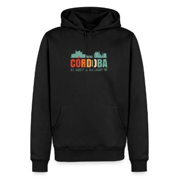 Cordoba Spanien Skyline - Männer Premium Bio Hoodie - Schwarz - Vorne - Nico (187cm)