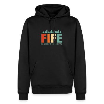 Fife UK England - Männer Premium Bio Hoodie - Schwarz - Vorne - Nico (187cm)