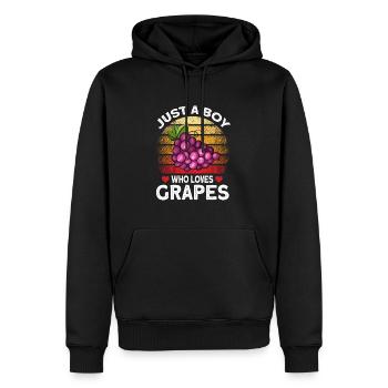 Grape Grapes Wine Gift - Men’s Premium Organic Hoodie - black - Front - Nico (187cm)