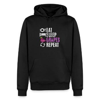 Grape Grapes Wine Gift - Men’s Premium Organic Hoodie - black - Front - Nico (187cm)