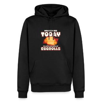 Was ich heute brauche, sind viele und viele Frühli - Männer Premium Bio Hoodie - Schwarz - Vorne - Nico (187cm)