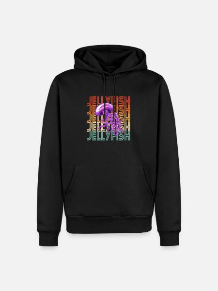 Retro Jellyfish - Men’s Premium Organic Hoodie - black