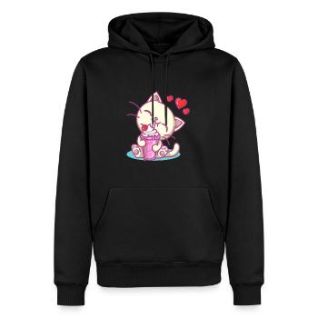 Milchshake Milchdrink Milch Geschenk - Männer Premium Bio Hoodie - Schwarz - Vorne - Nico (187cm)