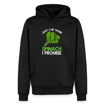 Spinat - Männer Premium Bio Hoodie - Schwarz - Vorne - Nico (187cm)