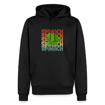 Spinat - Männer Premium Bio Hoodie - Schwarz - Vorne - Nico (187cm)