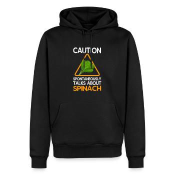 Spinat - Männer Premium Bio Hoodie - Schwarz - Vorne - Nico (187cm)