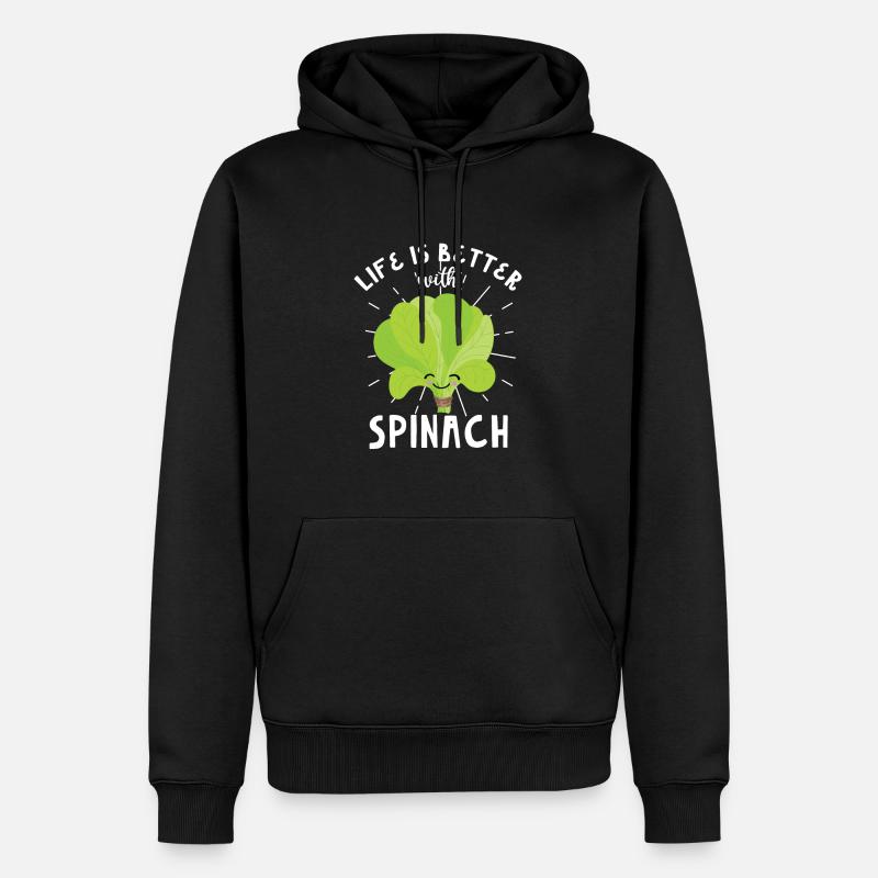 Spinat - Männer Premium Bio Hoodie - Schwarz