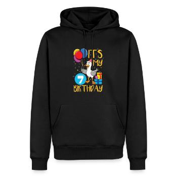 7th birthday - Men’s Premium Organic Hoodie - black - Front - Nico (187cm)