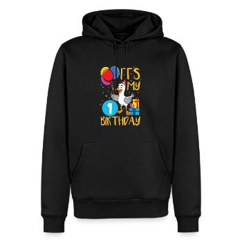 1. Geburtstag - Männer Premium Bio Hoodie - Schwarz - Vorne - Nico (187cm)