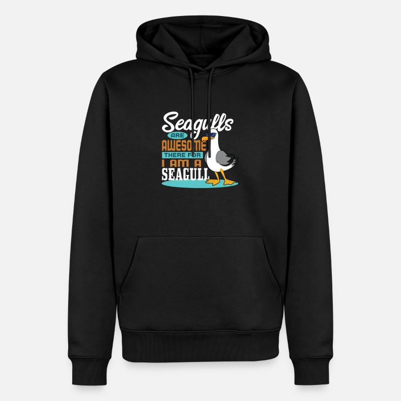 Mouette - Sweat à capuche Premium bio Homme - noir