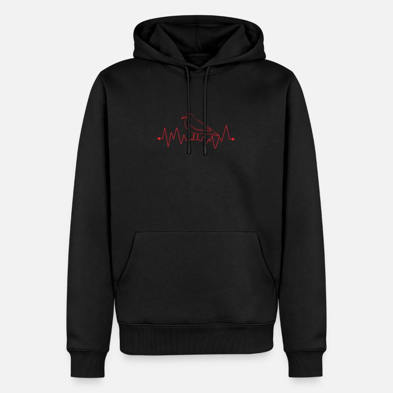 Mouette - Sweat à capuche Premium bio Homme - noir