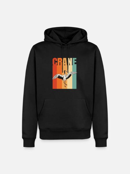 Crane Bird Gift - Men’s Premium Organic Hoodie - black