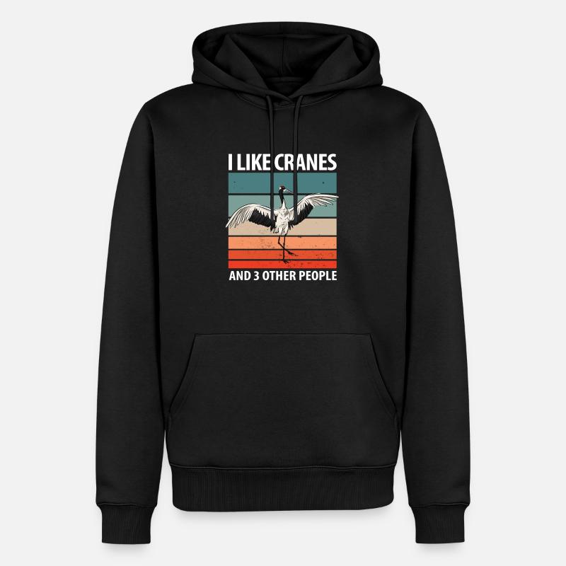 Cadeau d’oiseau grue - Sweat à capuche Premium bio Homme - noir