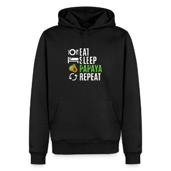 Papaya Frucht Sommer Geschenk - Männer Premium Bio Hoodie - Schwarz - Vorne - Nico (187cm)