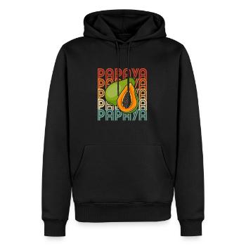 Papaya Frucht Sommer Geschenk - Männer Premium Bio Hoodie - Schwarz - Vorne - Nico (187cm)