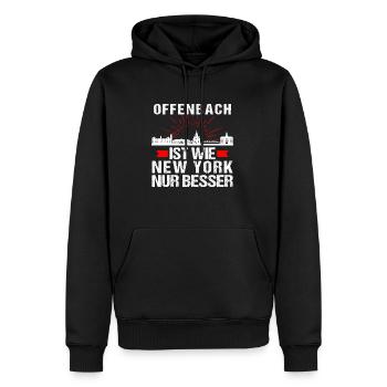 Offenbach Ist Wie New York Nur Besser - Männer Premium Bio Hoodie - Schwarz - Vorne - Nico (187cm)