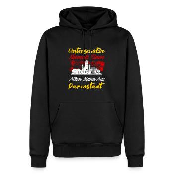 Unterschätze Niemals Einen Alten Mann Aus Darmstad - Männer Premium Bio Hoodie - Schwarz - Vorne - Nico (187cm)