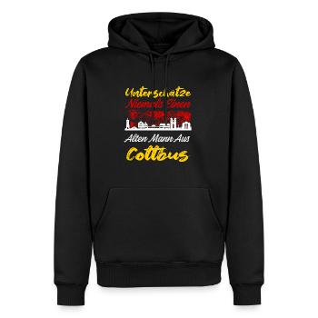 Unterschätze Niemals Einen Alten Mann Aus Cottbus - Männer Premium Bio Hoodie - Schwarz - Vorne - Nico (187cm)