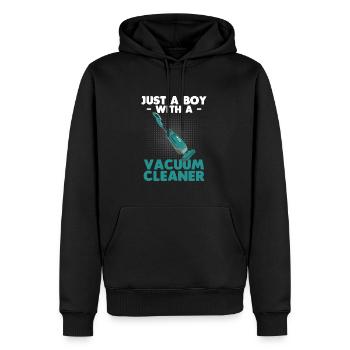 Aspirateur nettoyeur rangeant ménagère - Sweat à capuche Premium bio Homme - noir - Devant - Nico (187cm)