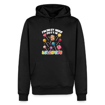 Cadeau de bonbons Lollipop - Sweat à capuche Premium bio Homme - noir - Devant - Nico (187cm)