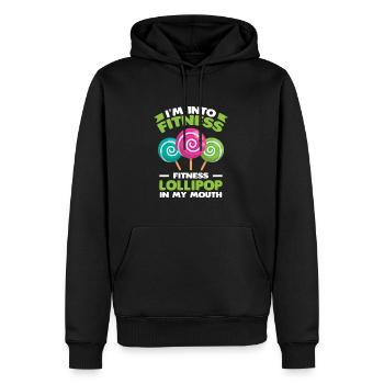 Cadeau de bonbons Lollipop - Sweat à capuche Premium bio Homme - noir - Devant - Nico (187cm)